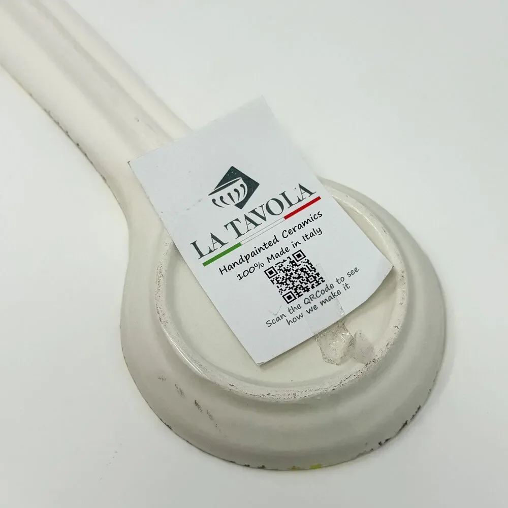 La Tavola Italy Handpainted Ceramic Lemon Spoon Rest Rustic Tuscan New